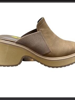 Volatile Platform Monet Block Clog Mules Womens 6 Tan Brown Chunky Slip On Shoes